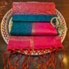 Kanchivaram Silk - Peacock Green with Red - Image 4