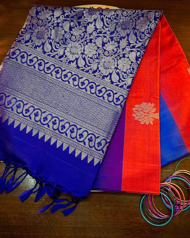 Soft Silk - Royal Blue and Red