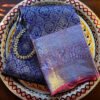 Kanchivaram Pure Brocade Silk - Blue and Pink - Image 4