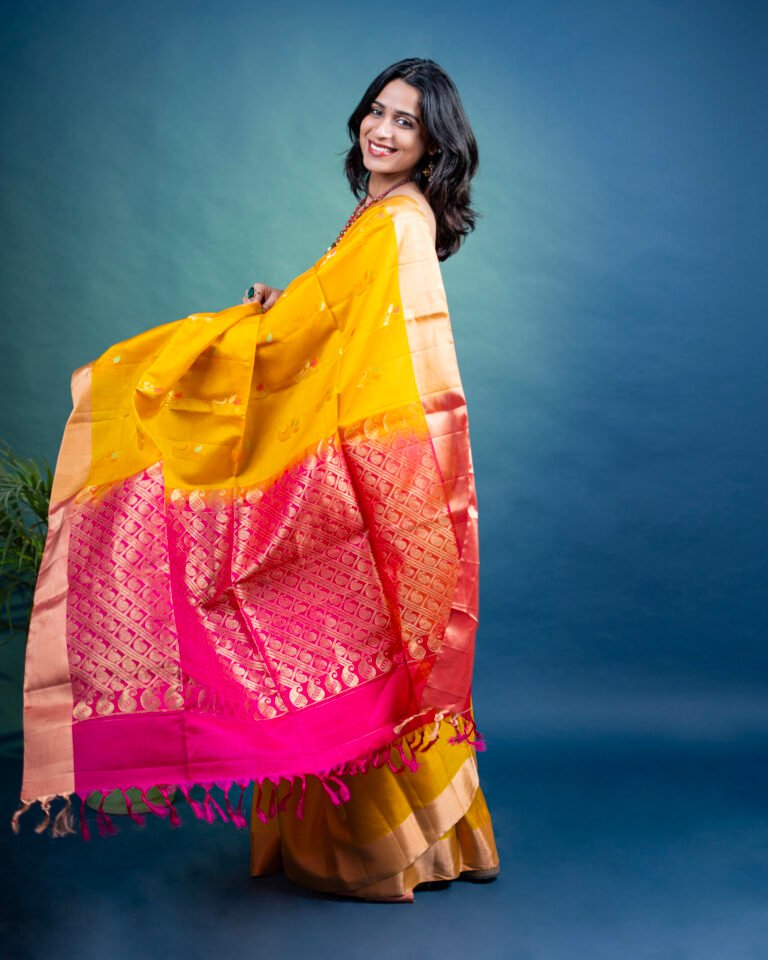 Soft Silk - Mango and Rani Pink