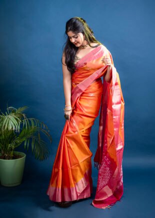 Kanjivaram Pure Soft Silk Rust Rani Pink Scaled E1761818631442 310x436