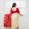 Pochampalli - Magenta and Cream - Image 3