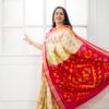 Pochampalli - Magenta and Cream - Image 2