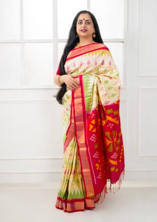 Pochampalli Pure Silk Saree Off White Pink2 Scaled E1761818797206 310x436