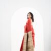Malwari Katiya Dupian Tussar Silk-Maroon and Beige - Image 3