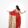 Malwari Katiya Dupian Tussar Silk-Maroon and Beige - Image 2