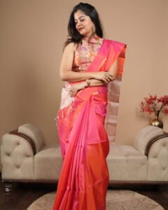 Pink Kanjivaram Soft Silk Saree