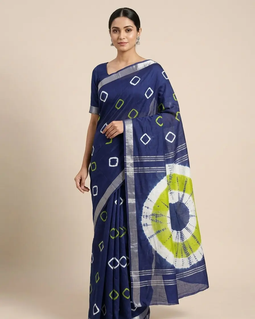 indigo aura mulmul cotton saree