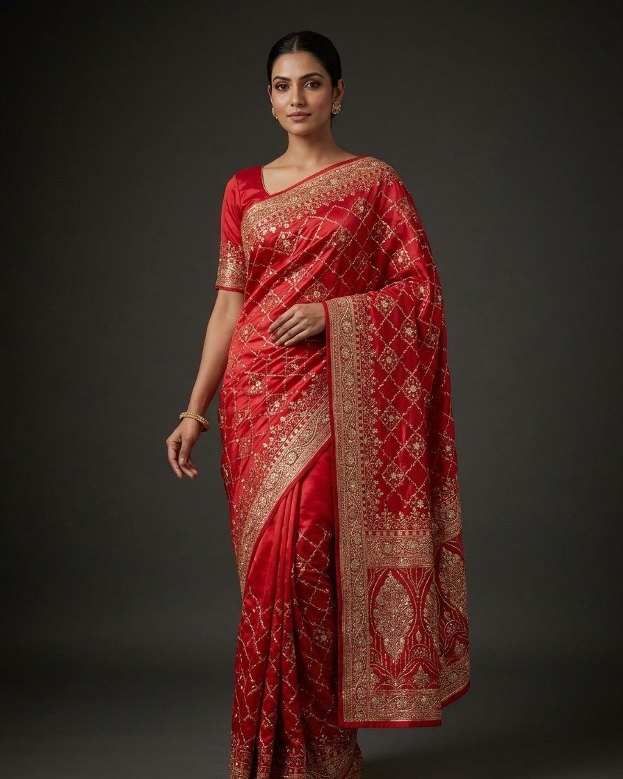 royal crimson katan banarasi zardozi saree royal crimson katan banarasi zardozi saree