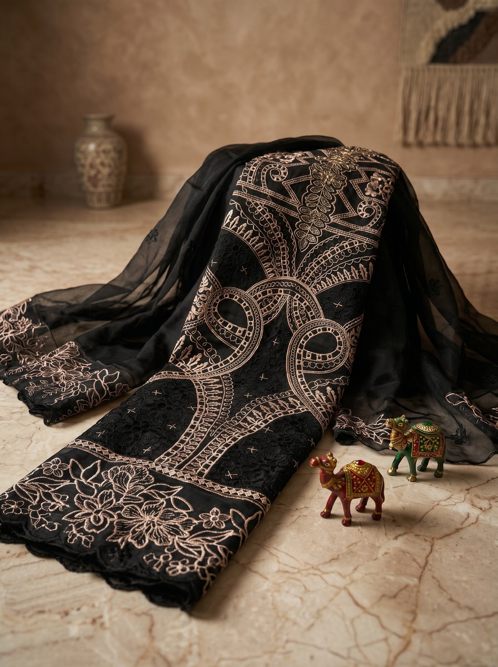 midnight royale embroidered suit set