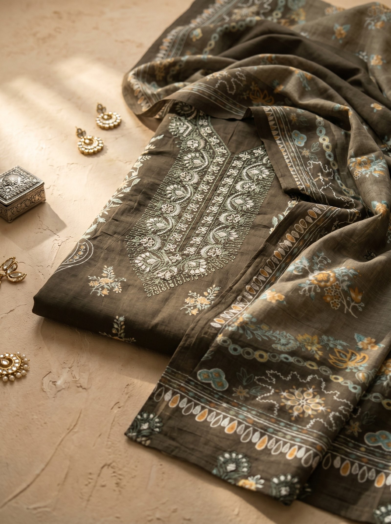 midnight meadow printed suit set