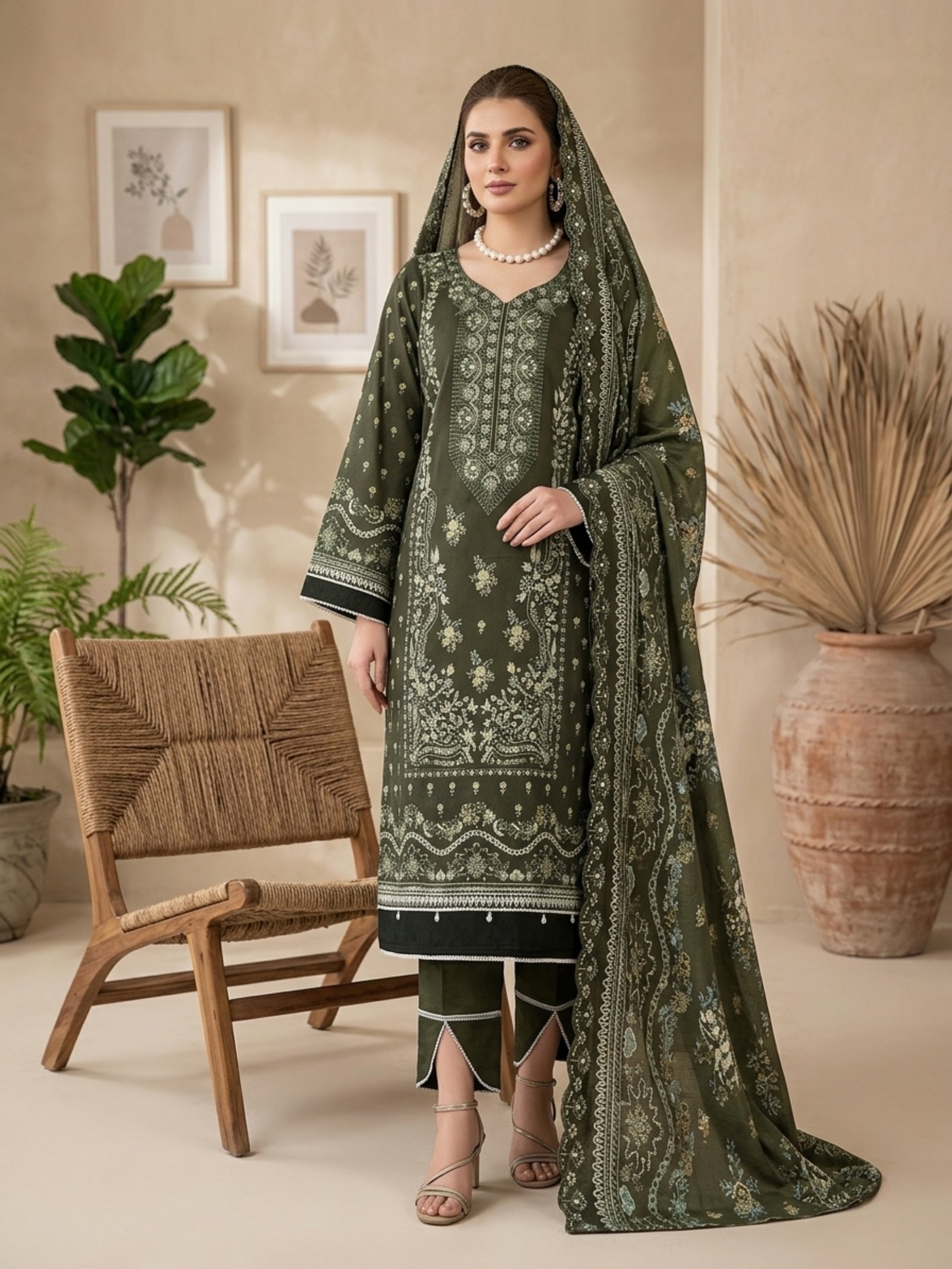 midnight meadow printed suit set